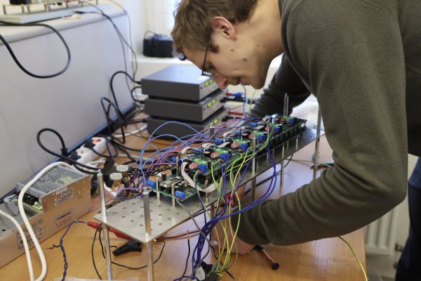 Sebastian finishing first column for the burn-in machine