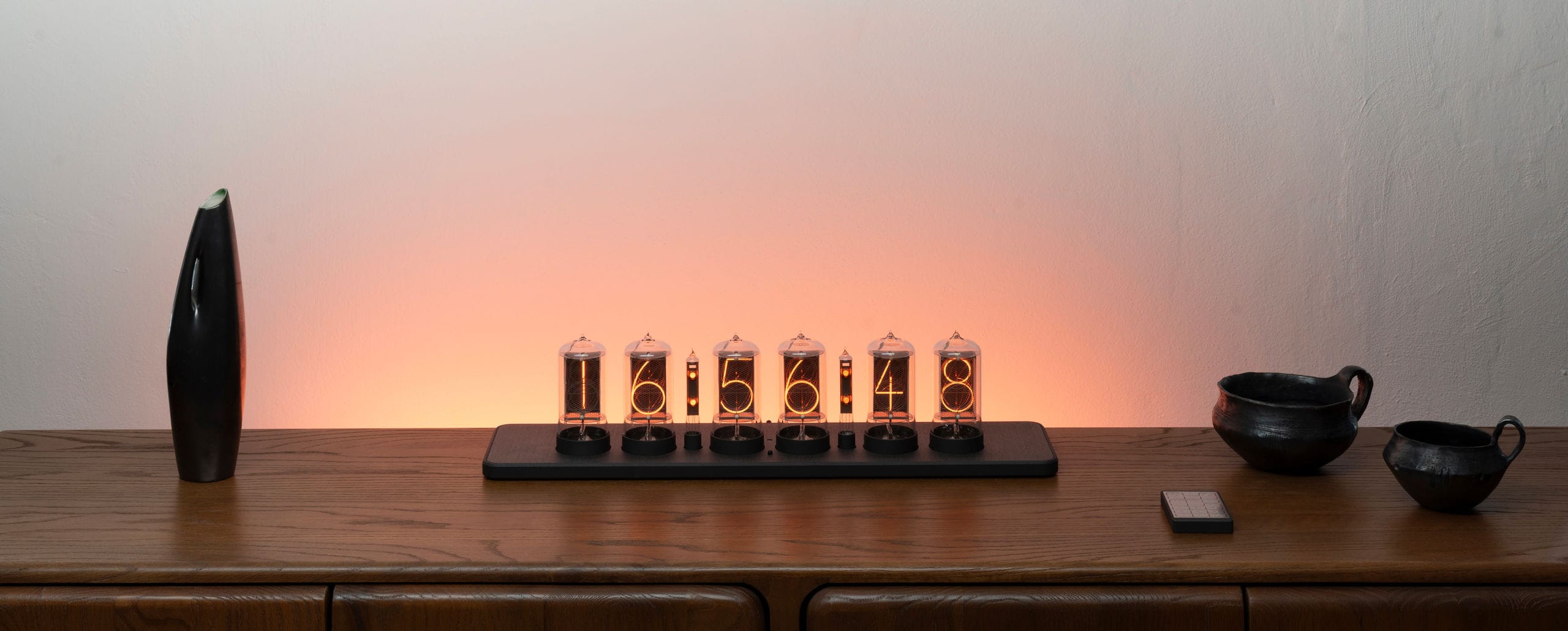 Omnixie Clock on a dresser
